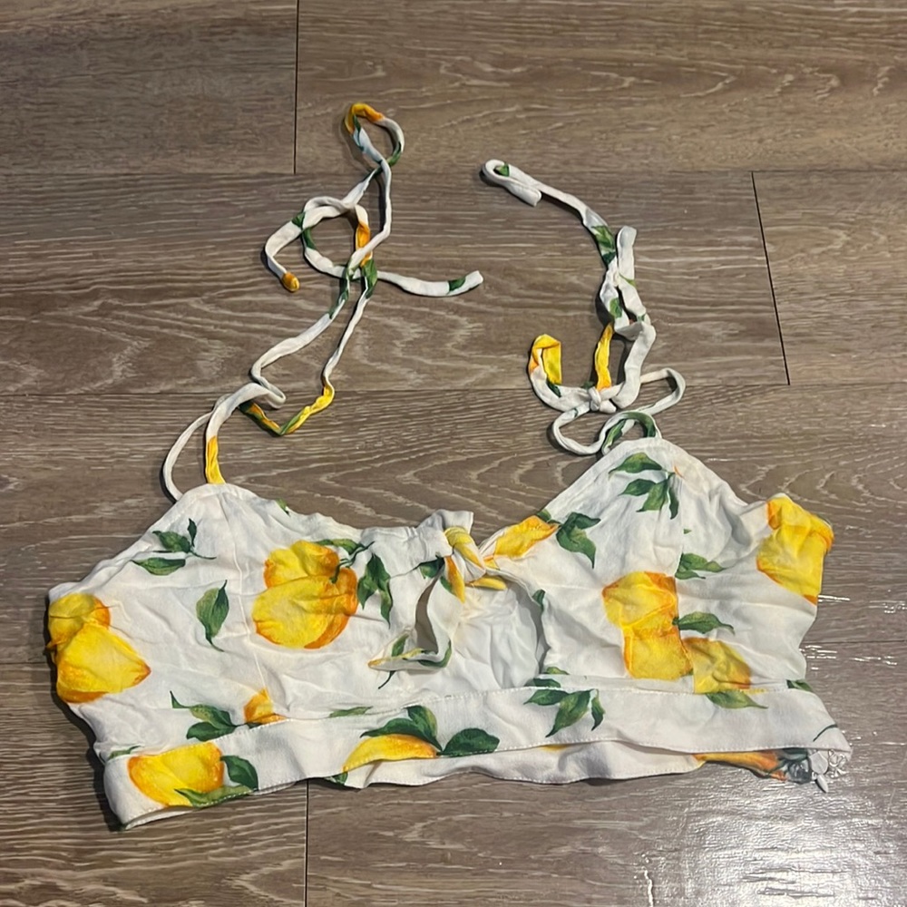 Lemon pattern cropped top